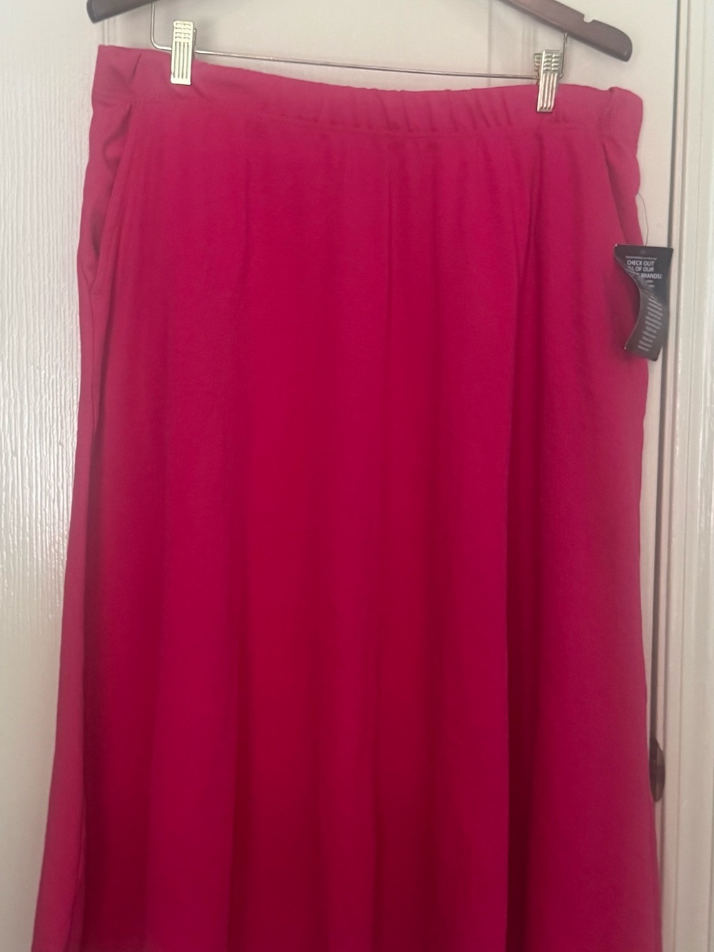 Jessica London Fuchsia Elastic-Waist Maxi Skirt